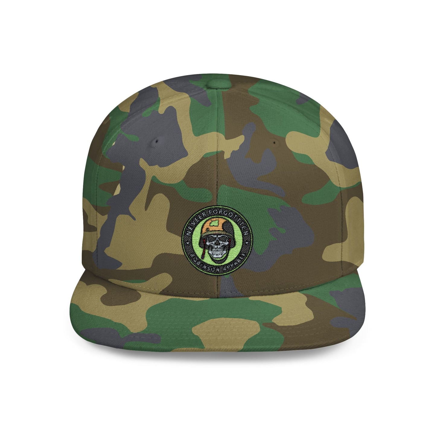 NFR Skull Flame Flat Bill Snapback Hat