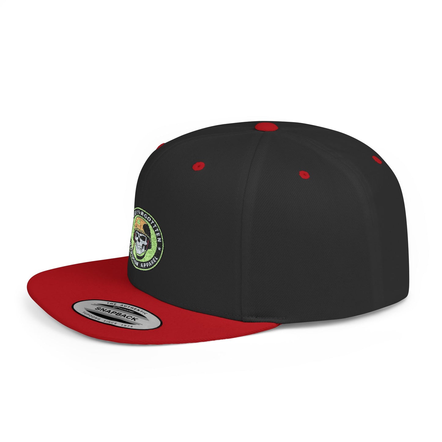 NFR Skull Flame Flat Bill Snapback Hat