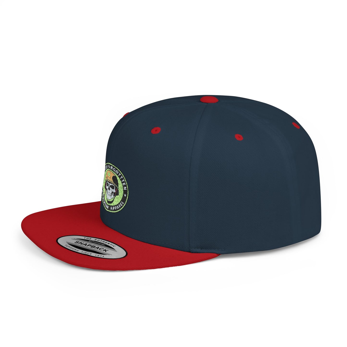 NFR Skull Flame Flat Bill Snapback Hat