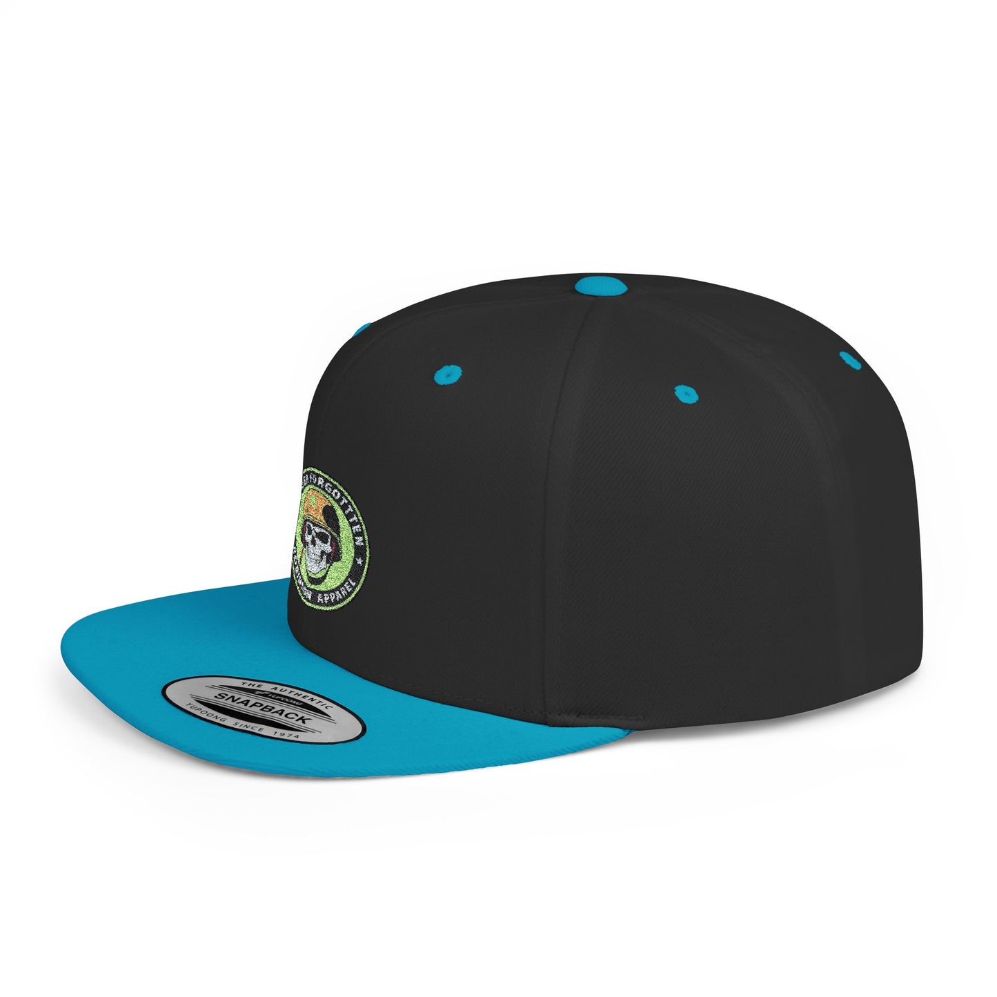 NFR Skull Flame Flat Bill Snapback Hat