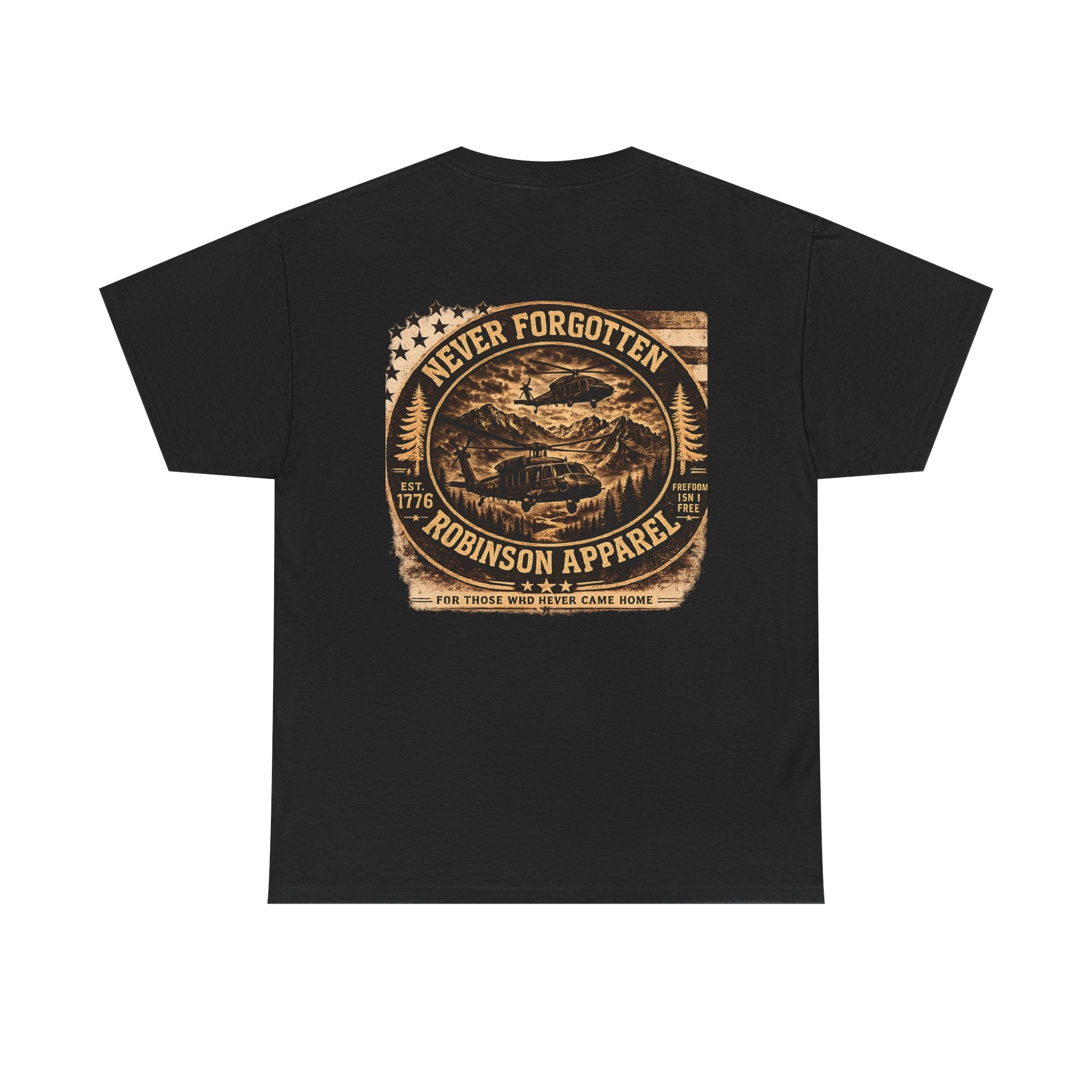 Never Forgotten Vintage Tee — Robinson Apparel Memorial Graphic Shirt