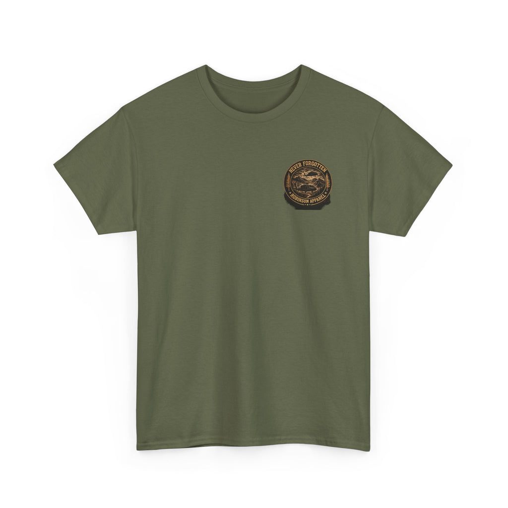 Never Forgotten Vintage Tee — Robinson Apparel Memorial Graphic Shirt