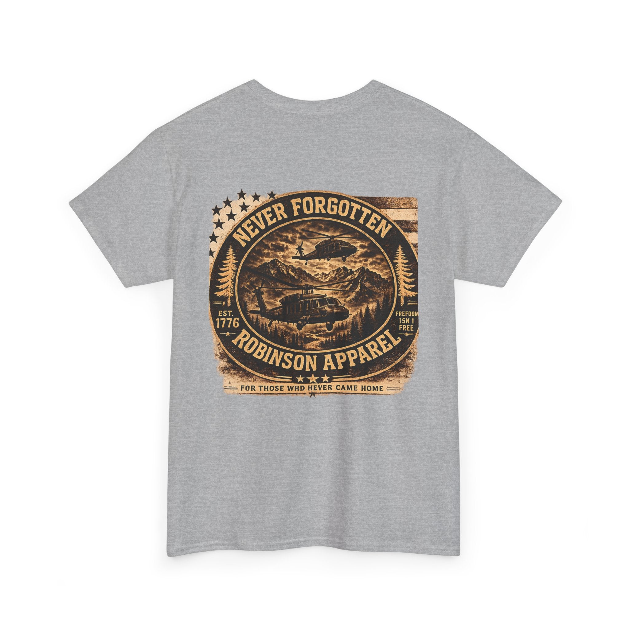Never Forgotten Vintage Tee — Robinson Apparel Memorial Graphic Shirt