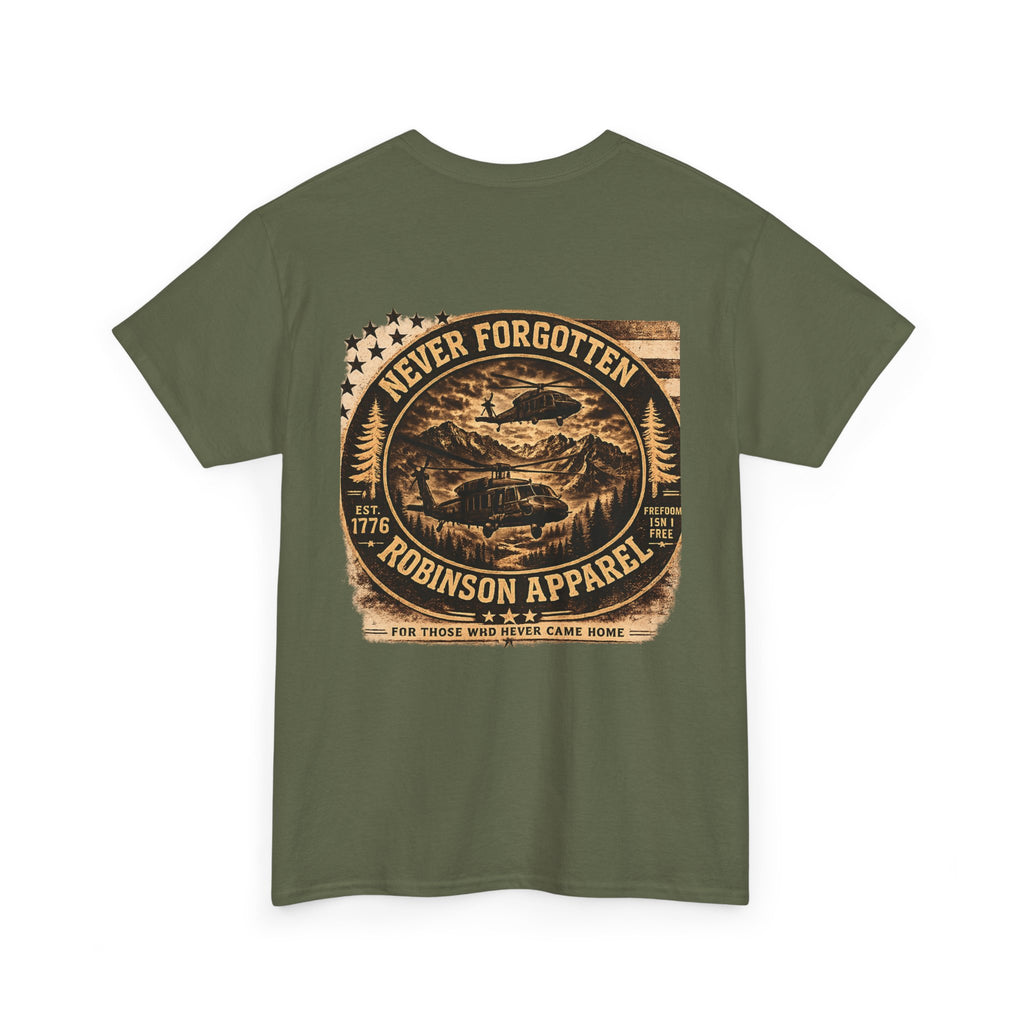 Never Forgotten Vintage Tee — Robinson Apparel Memorial Graphic Shirt