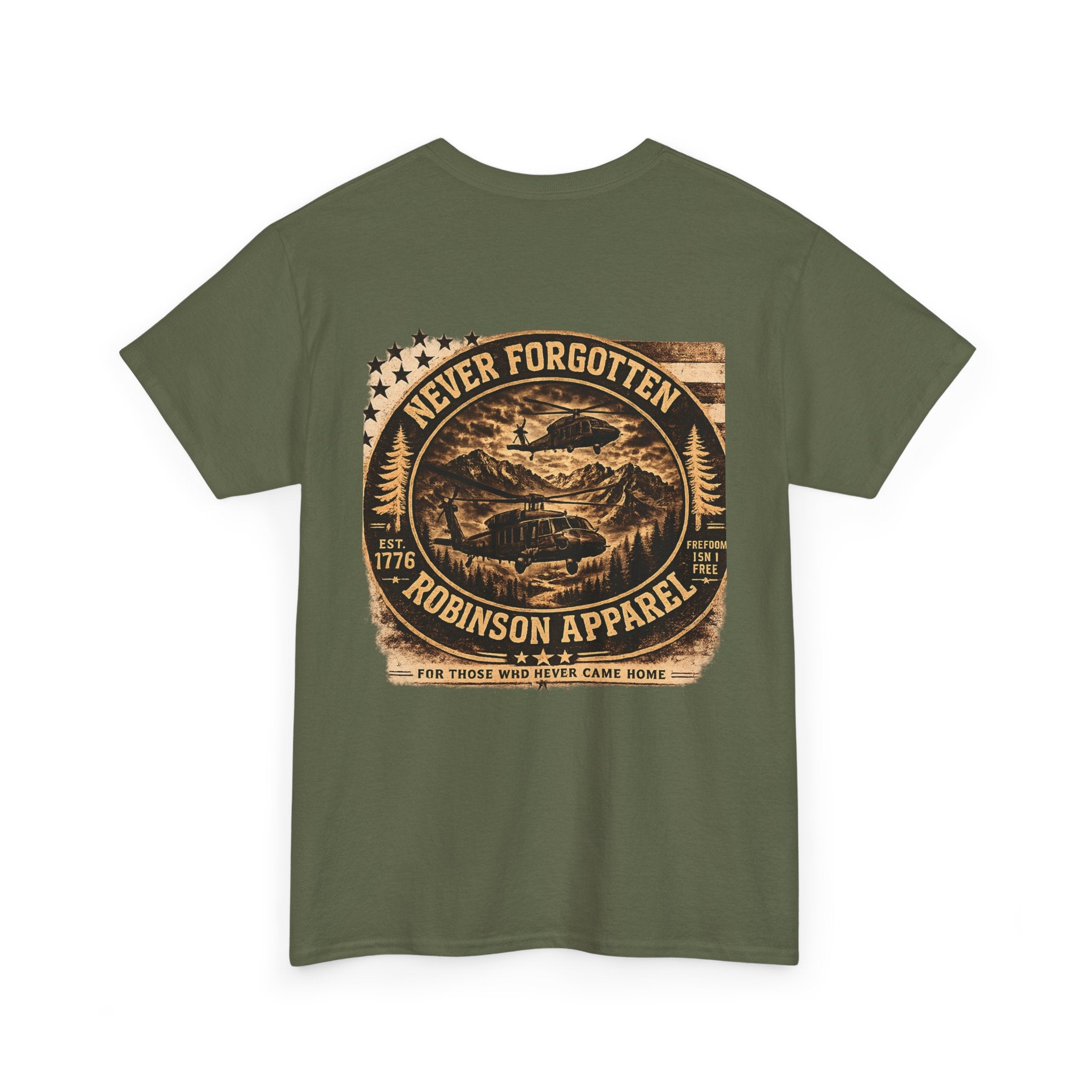 Never Forgotten Vintage Tee — Robinson Apparel Memorial Graphic Shirt