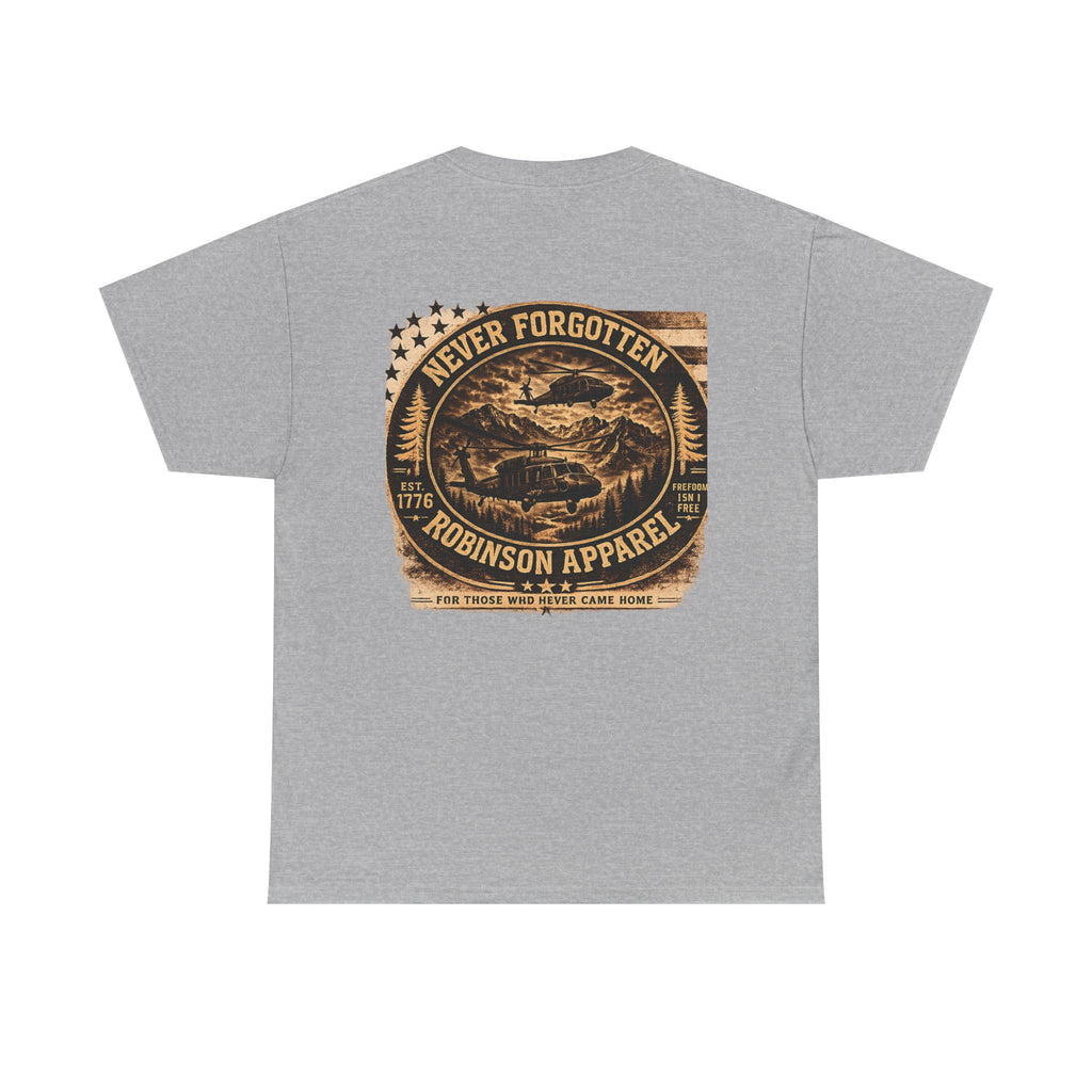 Never Forgotten Vintage Tee — Robinson Apparel Memorial Graphic Shirt