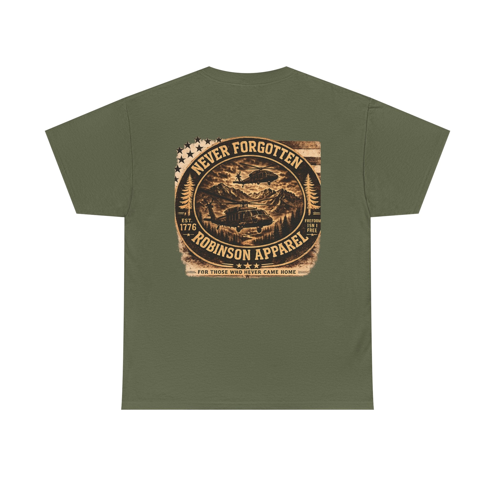 Never Forgotten Vintage Tee — Robinson Apparel Memorial Graphic Shirt
