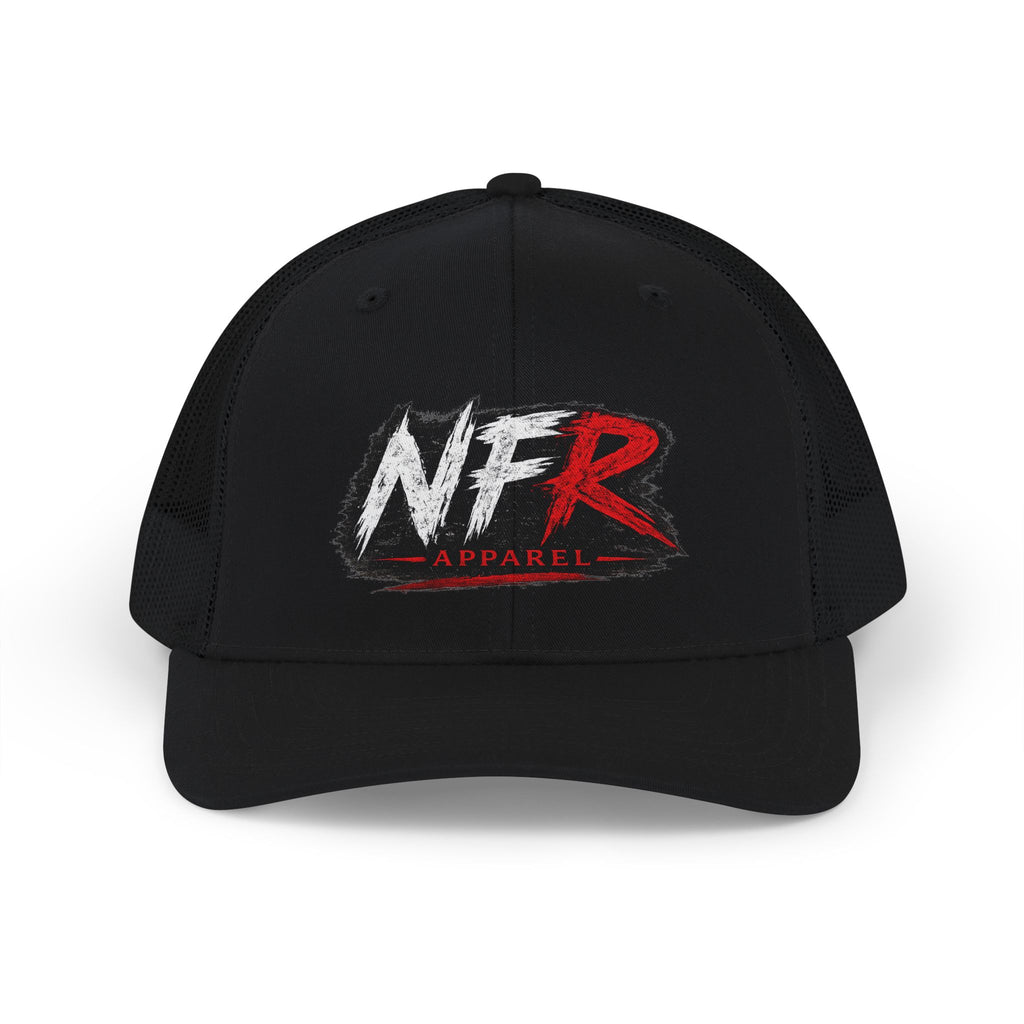 NFRobinson Apparel Trucker Cap — White Snapback Mesh Hat with Bold Brush Logo