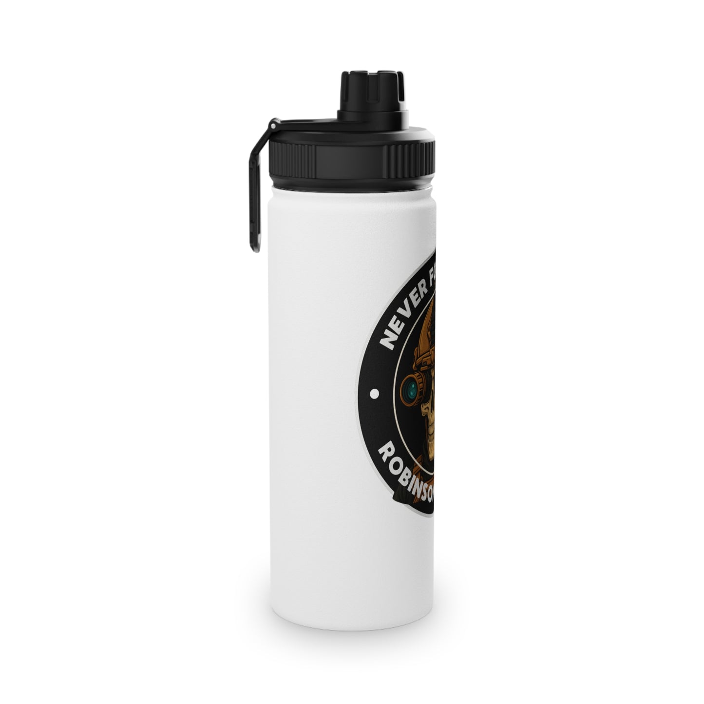 Stainless Steel Water Bottle - Never Forgotten Skull Design, Durable, Sporty, Fitness, Eco-friendly