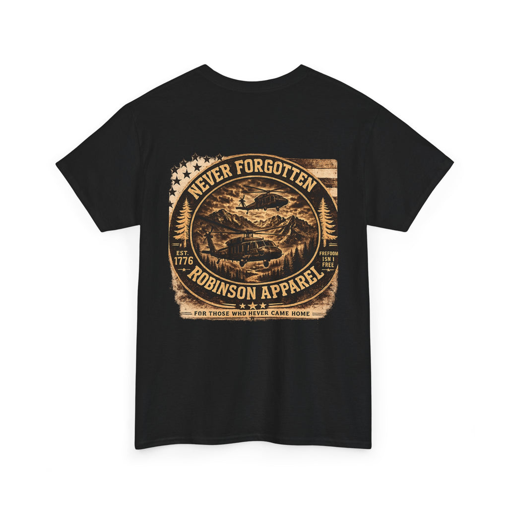 Never Forgotten Vintage Tee — Robinson Apparel Memorial Graphic Shirt
