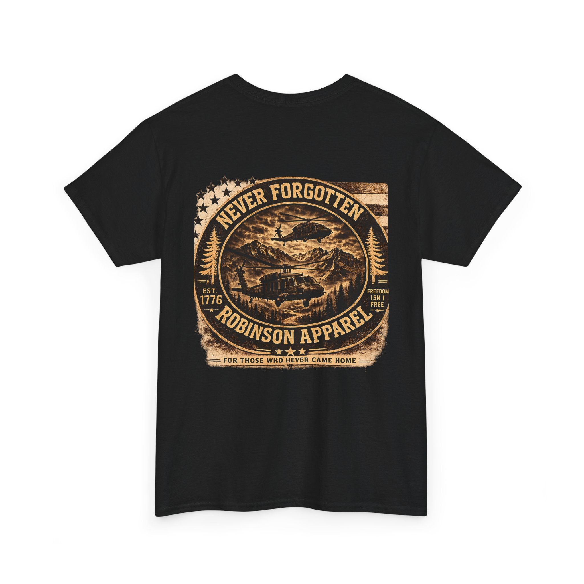 Never Forgotten Vintage Tee — Robinson Apparel Memorial Graphic Shirt