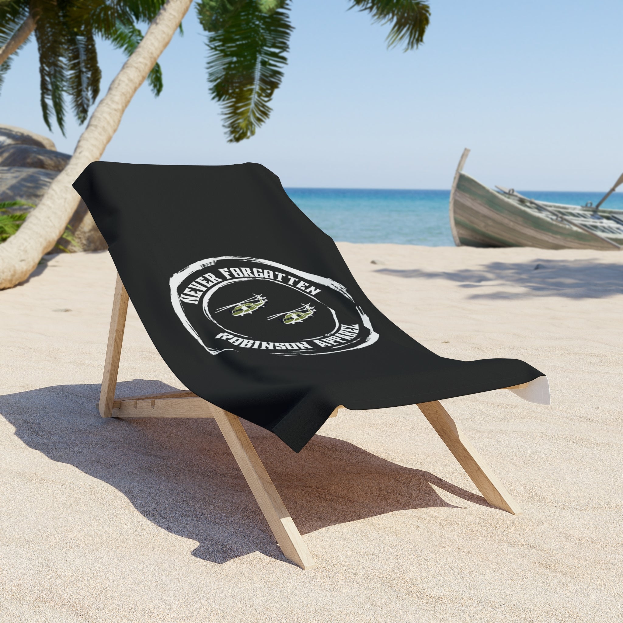 Beach Towel with 'Never Forgotten' Design - Perfect for Summer