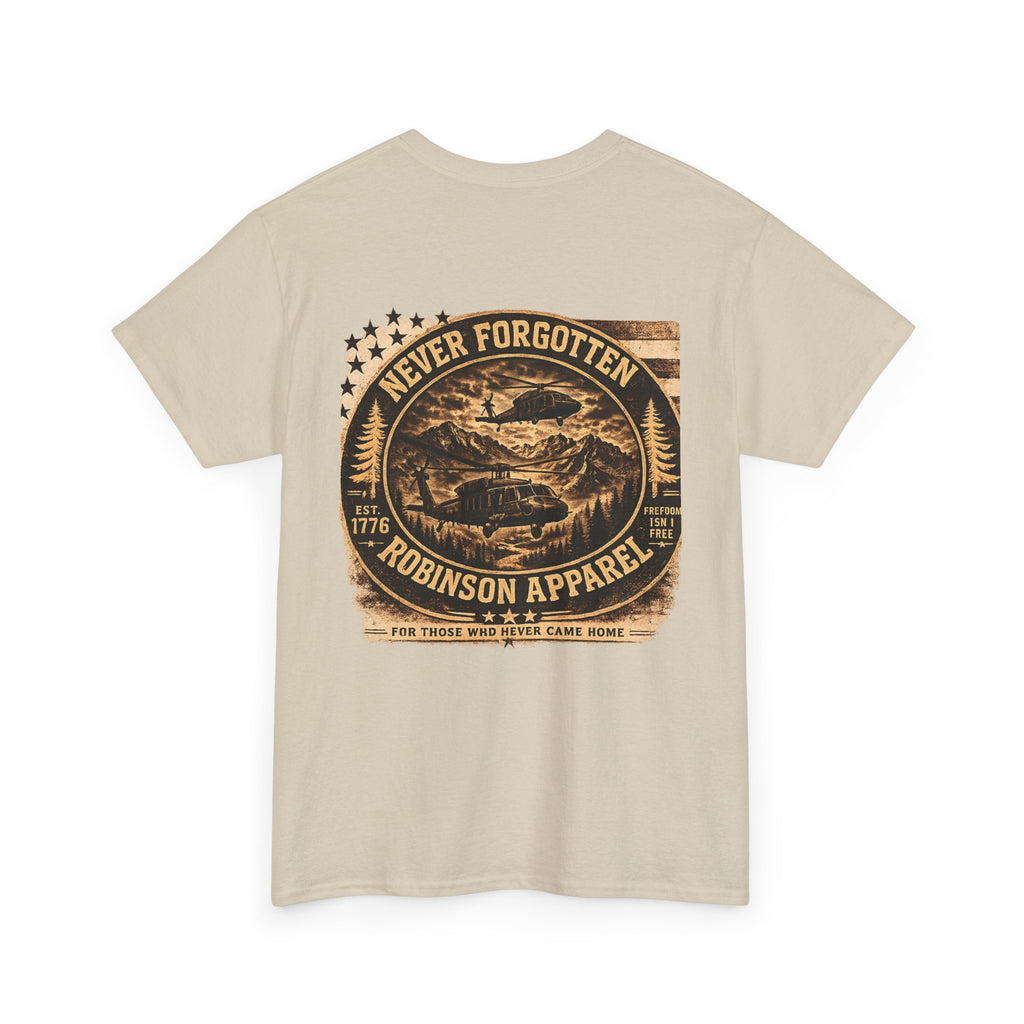 Never Forgotten Vintage Tee — Robinson Apparel Memorial Graphic Shirt