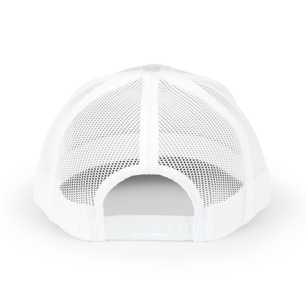NFRobinson Apparel Trucker Cap — White Snapback Mesh Hat with Bold Brush Logo