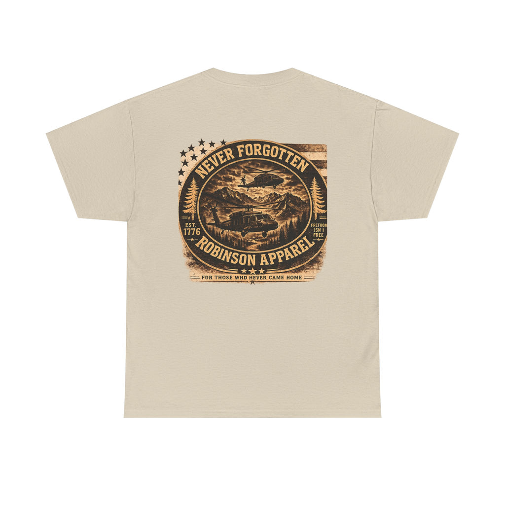 Never Forgotten Vintage Tee — Robinson Apparel Memorial Graphic Shirt