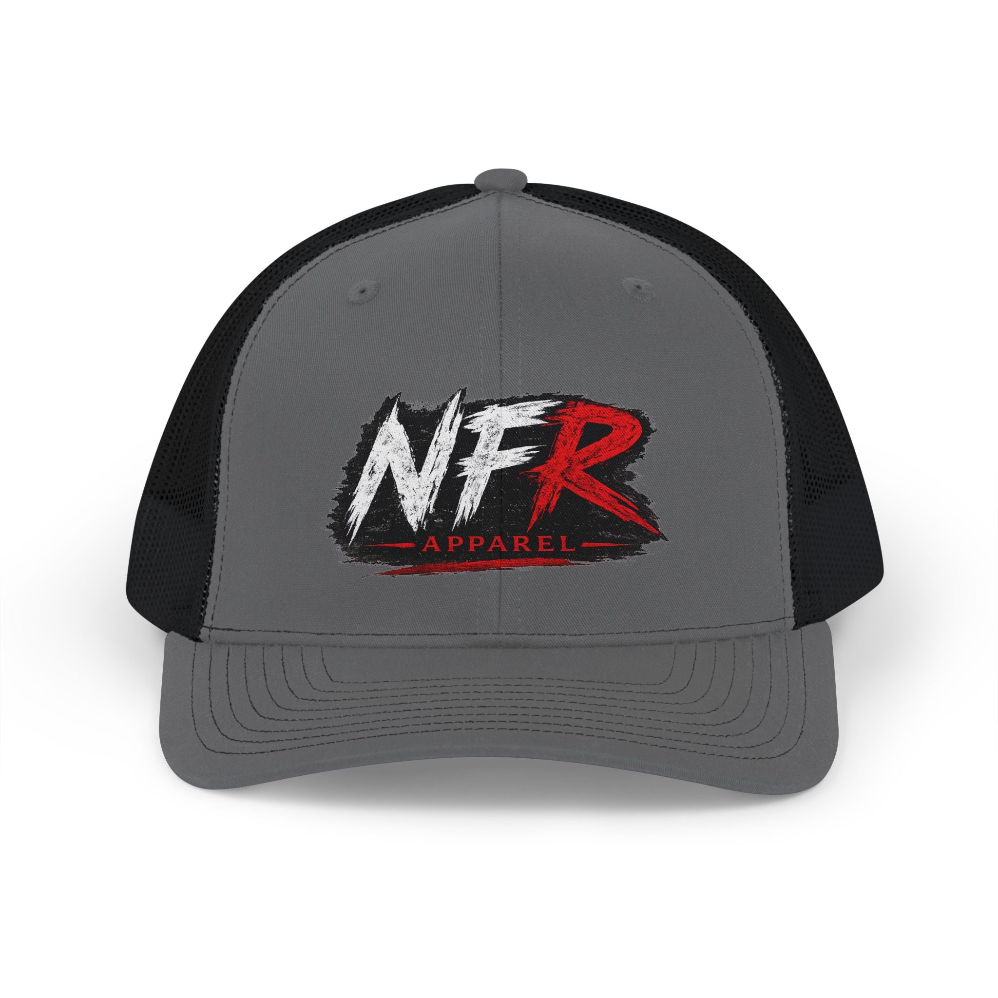 NFRobinson Apparel Trucker Cap — White Snapback Mesh Hat with Bold Brush Logo